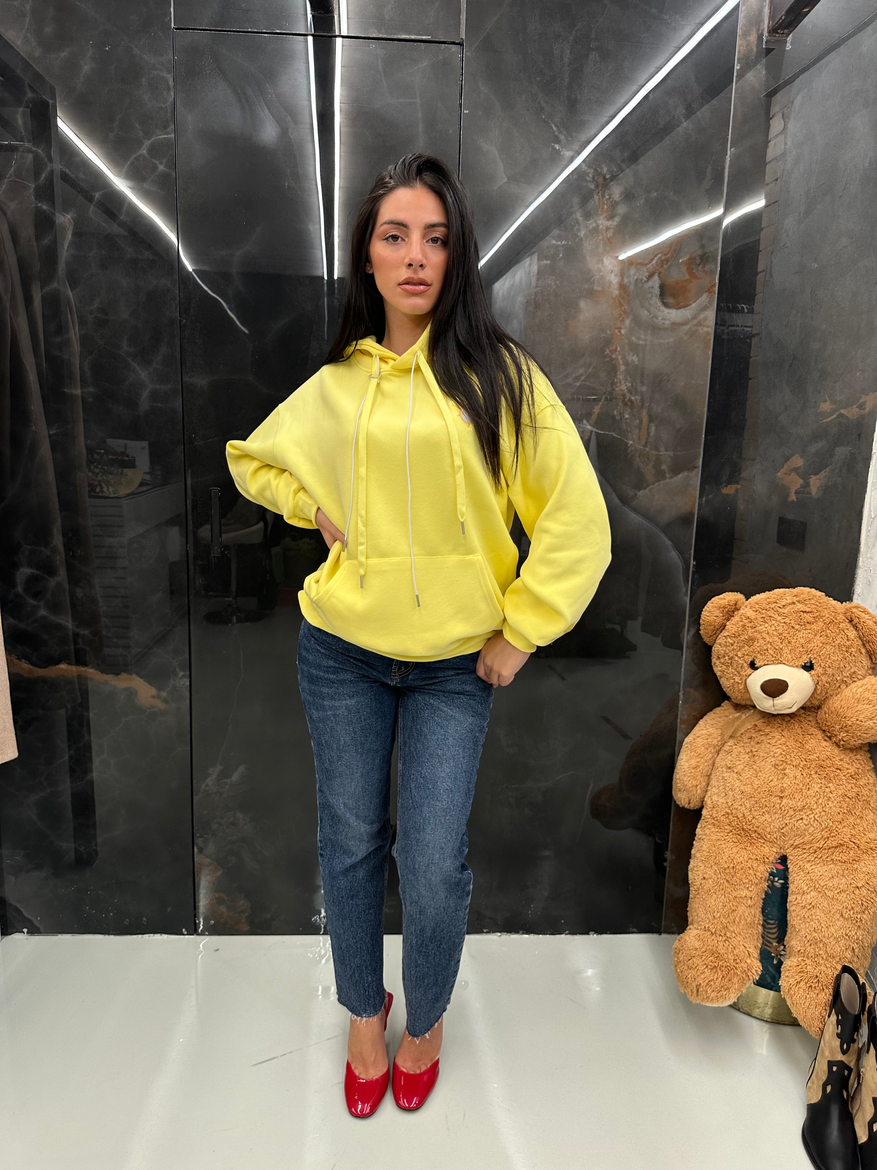 Felpa Teddy Giallo